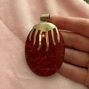 Red coral pendant